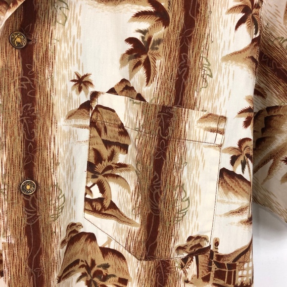Vintage Hawaiian Shirt Size M Brown/Beige - Picture 5 of 5